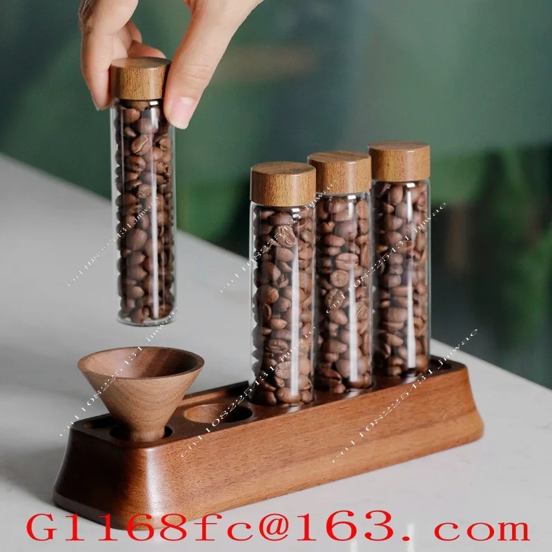 Magnetic Coffee Bean Test Tube Glass Display Stand Single Tube Storage and Preservation Sealed Jar