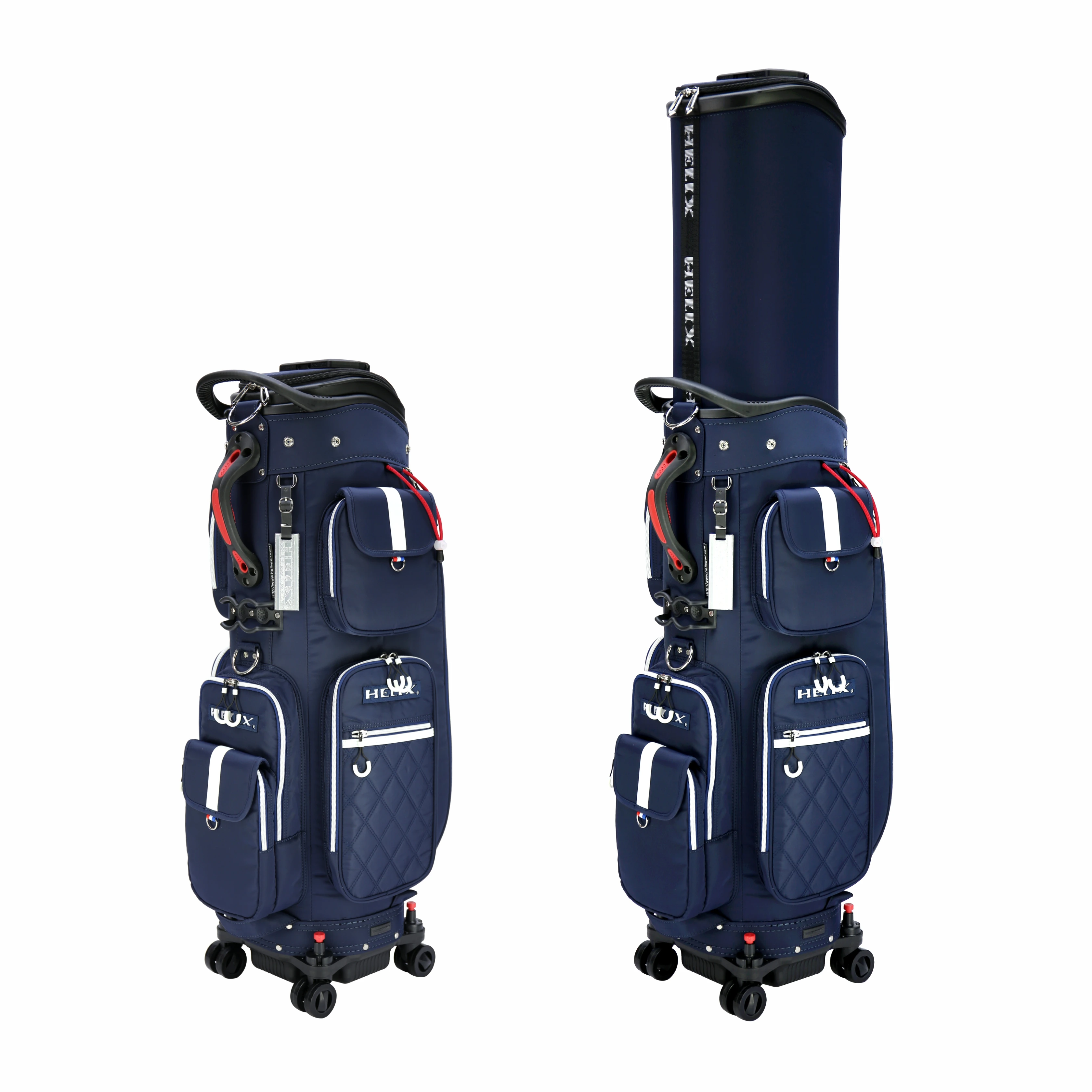 HELIX Golf Air Bag with Lockable Wheels,Retractable Top Cover and Latest Integrated Handgrip, Easy to Carry.