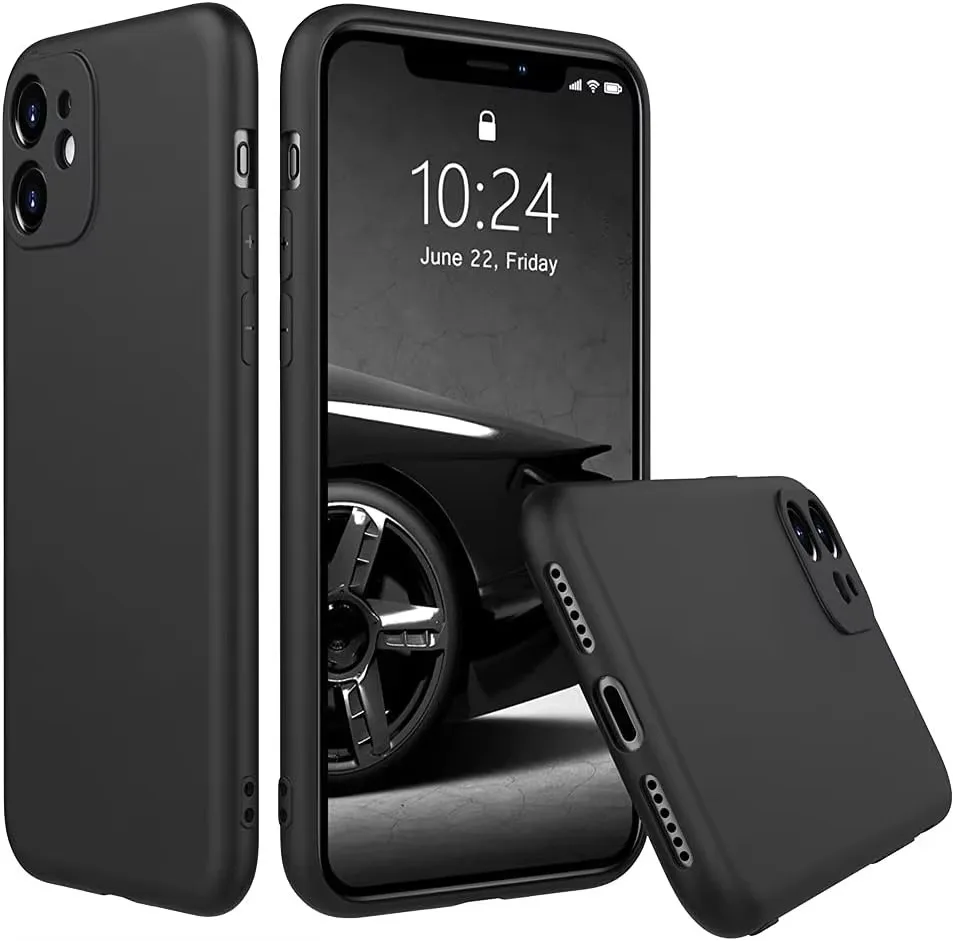 Czarne, odporne na wstrząsy silikonowe etui na telefon TPU do Iphone 15 14 13 12 Pro 11 Pro Max X Xs XR 6 6S 7 8 Plus Etui ochronne na obiektyw