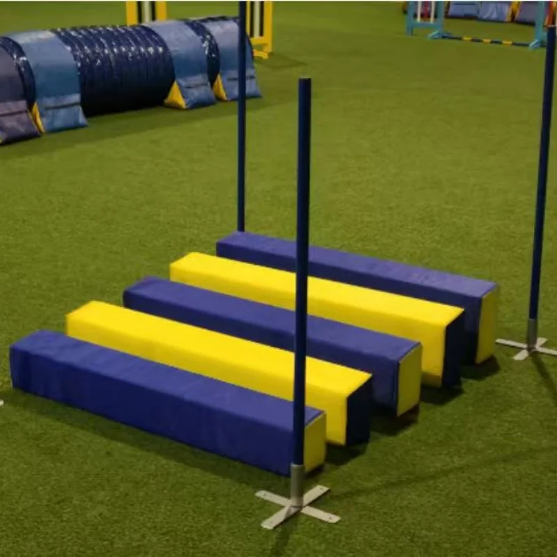 Durable Dog Agility Training Equipment 4 Pole Pearl Sponge Dog Hurdle Long Jump Trainer