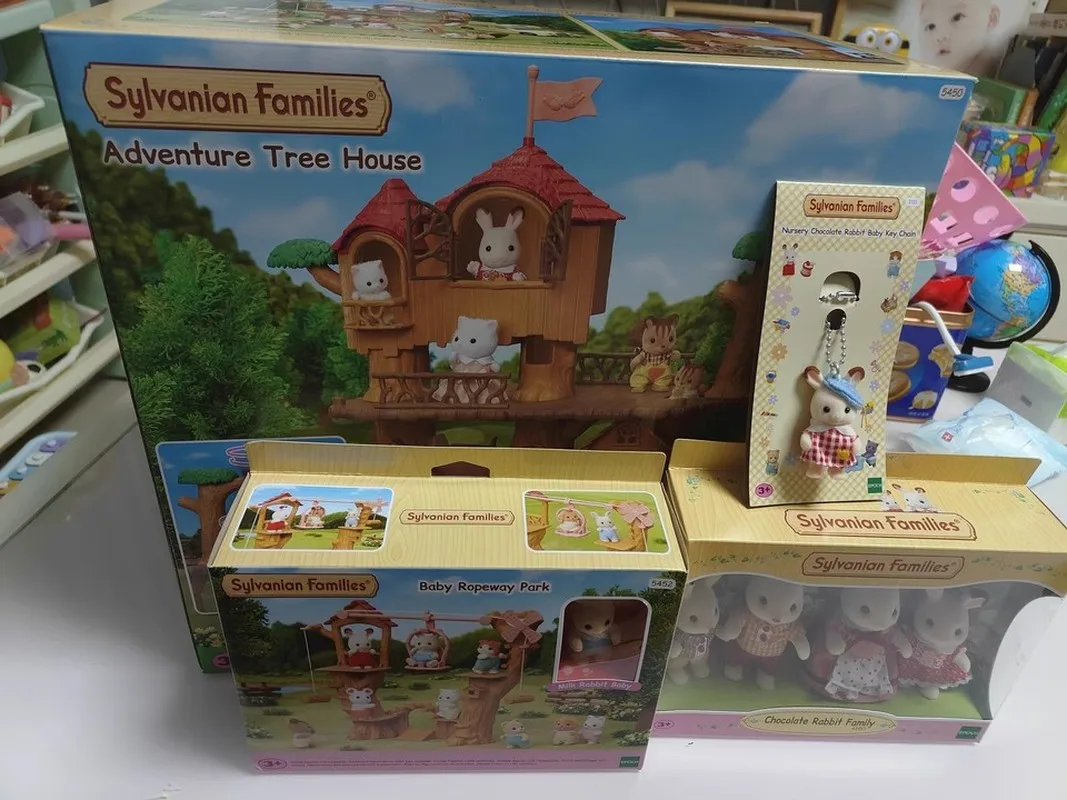 Sylvanian Families Anime Figure A Set, Décoration de beurre mignon Kawaii, Modèle Pendentif, Jouets pour enfants, Ornement de chambre, Cadeau d'anniversaire, Nouveau