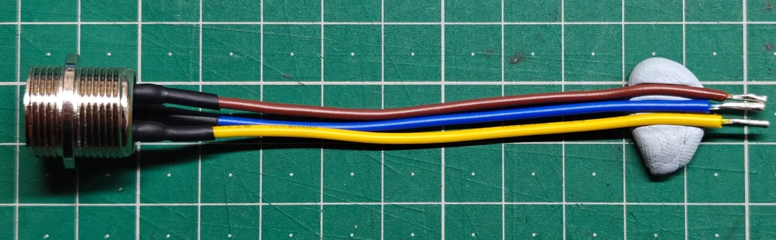 

shipping 200pcs 3P GX16 connector, with 10cm cable, ends 7mm tined