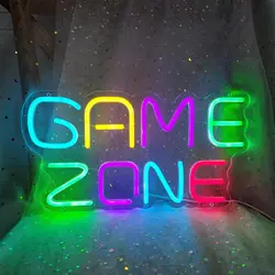 Game Zone Neon Sign LED Neon Light for Wall Decor USB Powered for Bedroom Bar Shop Game Room Man Cave Decor Gift for Game Lover