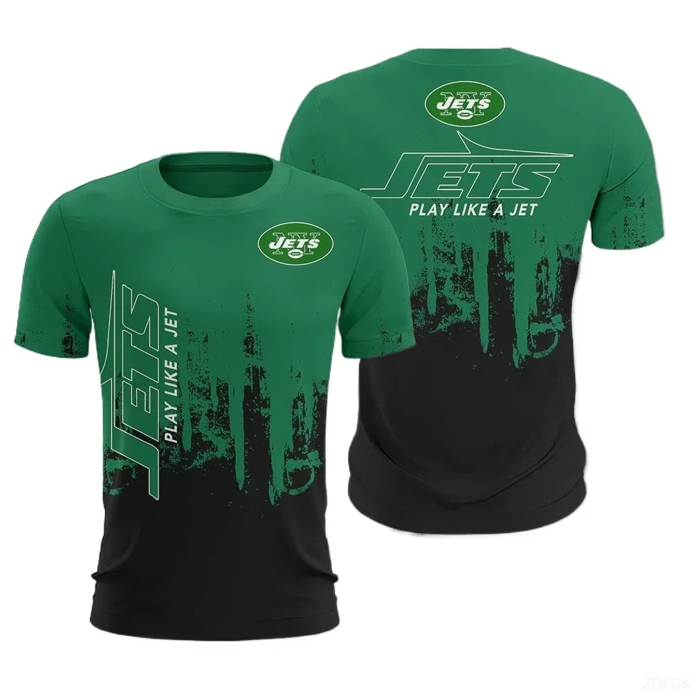 2025 الموضة الأوروبية والأمريكية الجديدة ملابس كرة الرجبي المطبوعة الصيف الرياضة قصيرة الأكمام مريحة عادية جولة الرقبة تي شيرت