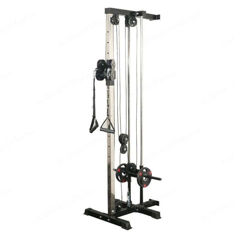 Home gym fitness training and cable loading station adjustment double pulley system wall mounted pull-down machine