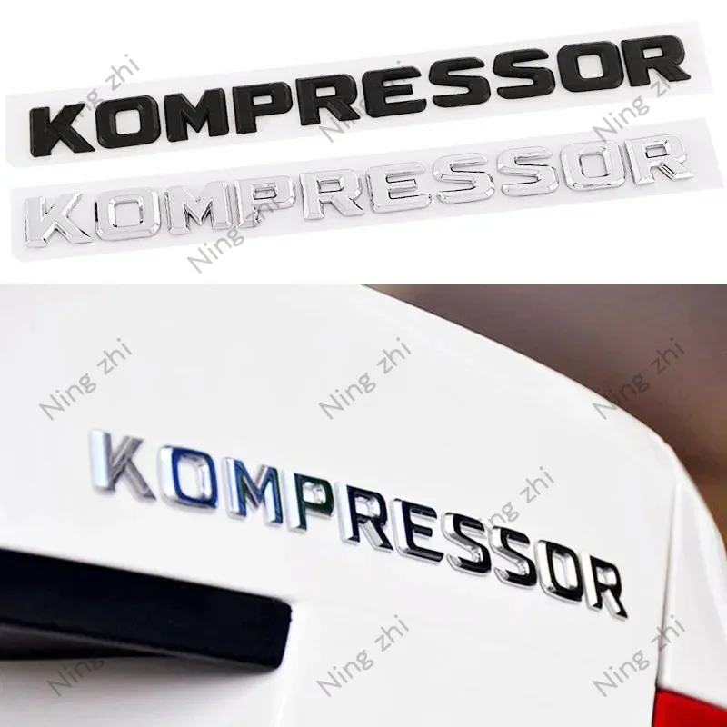 3D ABS Letters Car Rear Trunk Badge Fender Emblem Compressor Logo For Mercedes C230 C200 C180 SLK CLK 200k SL CLS Sticker Decal