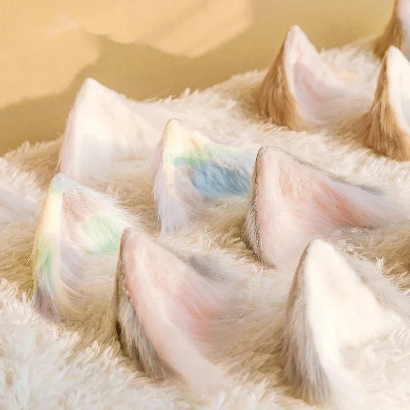 バニー猫耳ロリータ帽子コスプレクリップヘアネクタイデザイナーかわいいウサギの頭ぬいぐるみアニメアクセサリー日本髪