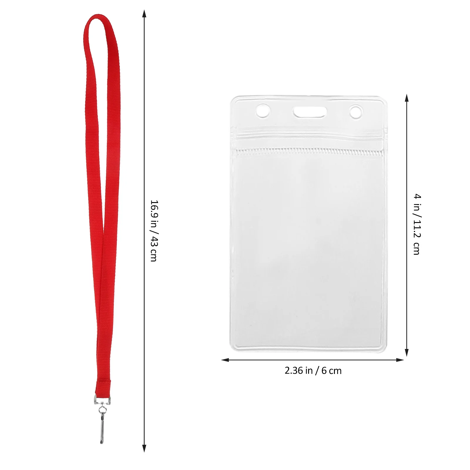 

6Pcs Lanyard and Card Holder Clear Badge Holders Protective Sleeves for Staff Students Nurses Lanyard with Card Holder