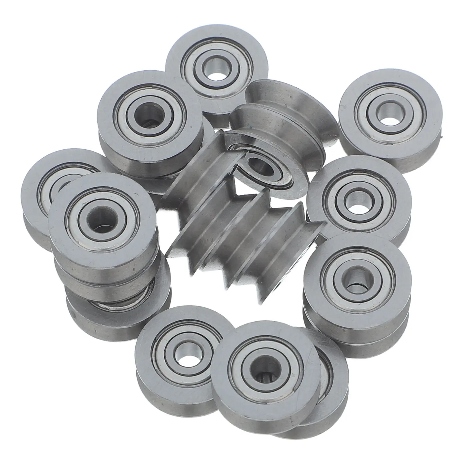 20 pièces, rouleau à gorge en V, roue de poulie, acier, petit rouleau à gorge pour systèmes linéaires d'automatisation industrielle, robotique DIY