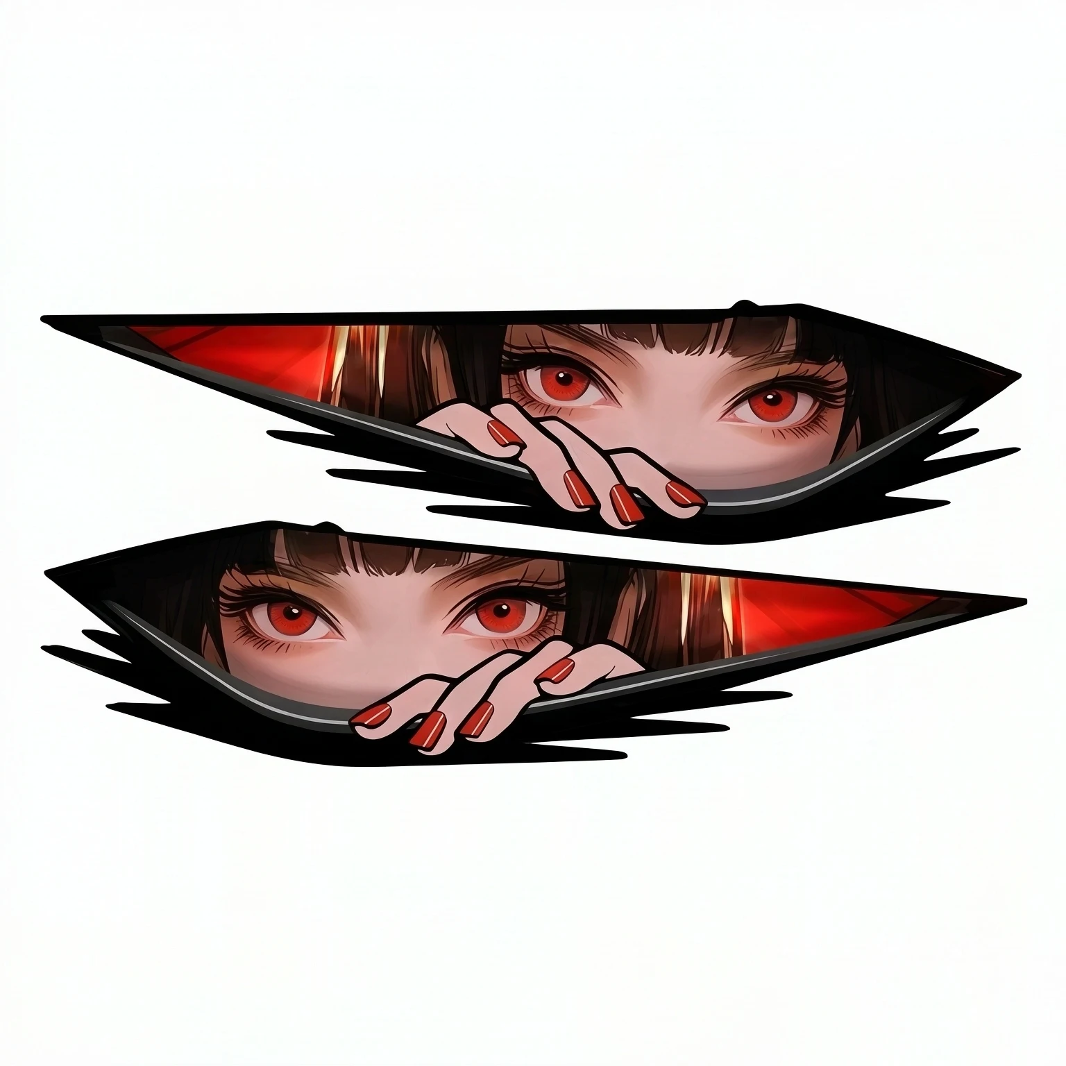 Anime Car Sticker with Piercing Gaze, Reflective PVC Scratch-Resistant Self-Adhesive Decal for Cars, Laptops, Motorcycles & RVs