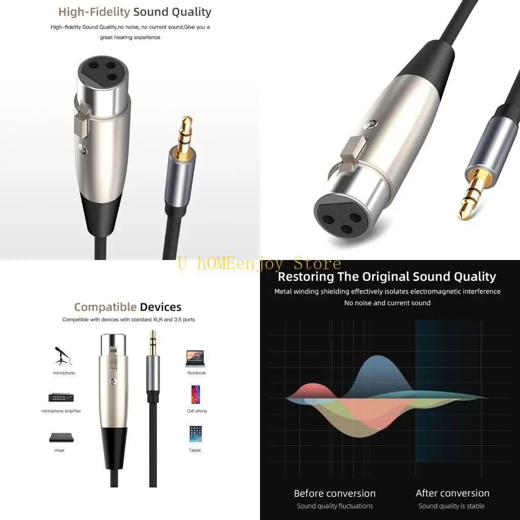 

B0KF 3.5mm (1/8 Inch) TRS Stereo Male to XLR Female Interconnect Mic Cable 5ft