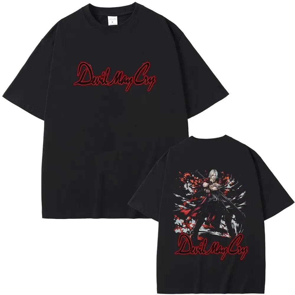 Devil May Cry Dante Game T-Shirt, Fan Gift, Unisex Gothic Casual Cotton Streetwear, Men's Vintage Daily Short SleeveT-shrits
