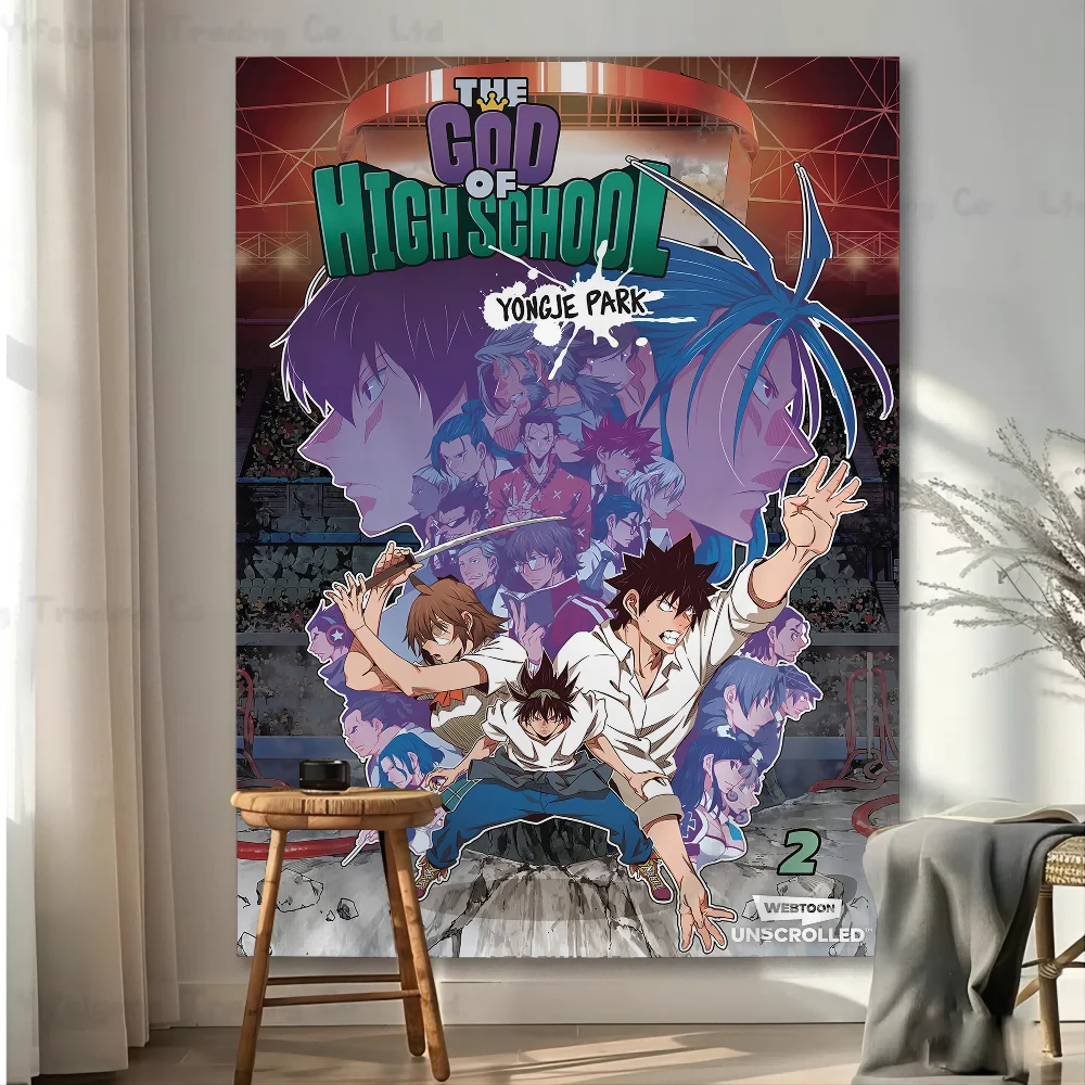 De God van de middelbare school Tapestry Anime Tapestry Hippie Bloem Muurtapijten Dorm Decor Muuropknoping Home Decor