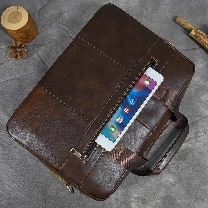 Sling Valigette multifunzionali Spalla Laptop Moda Uomo Valigette Borse in pelle retrò Портфель MHGWB