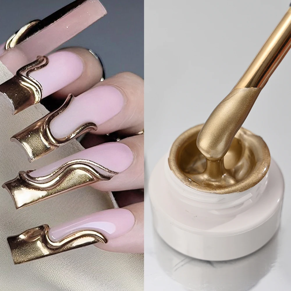 5g Silver Metallic Painting Gel Ultra-Bright Gold/Silver Mirror Gel UV Professional Mirror Effect Gel da disegno per Manicure lucido