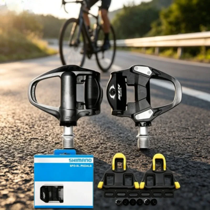 Shimano SPD-SL Self-Locking Pedals with SM-SH11 Cleats Road Bike Racing Training Carbon Competition 105 PD-R7000 Set