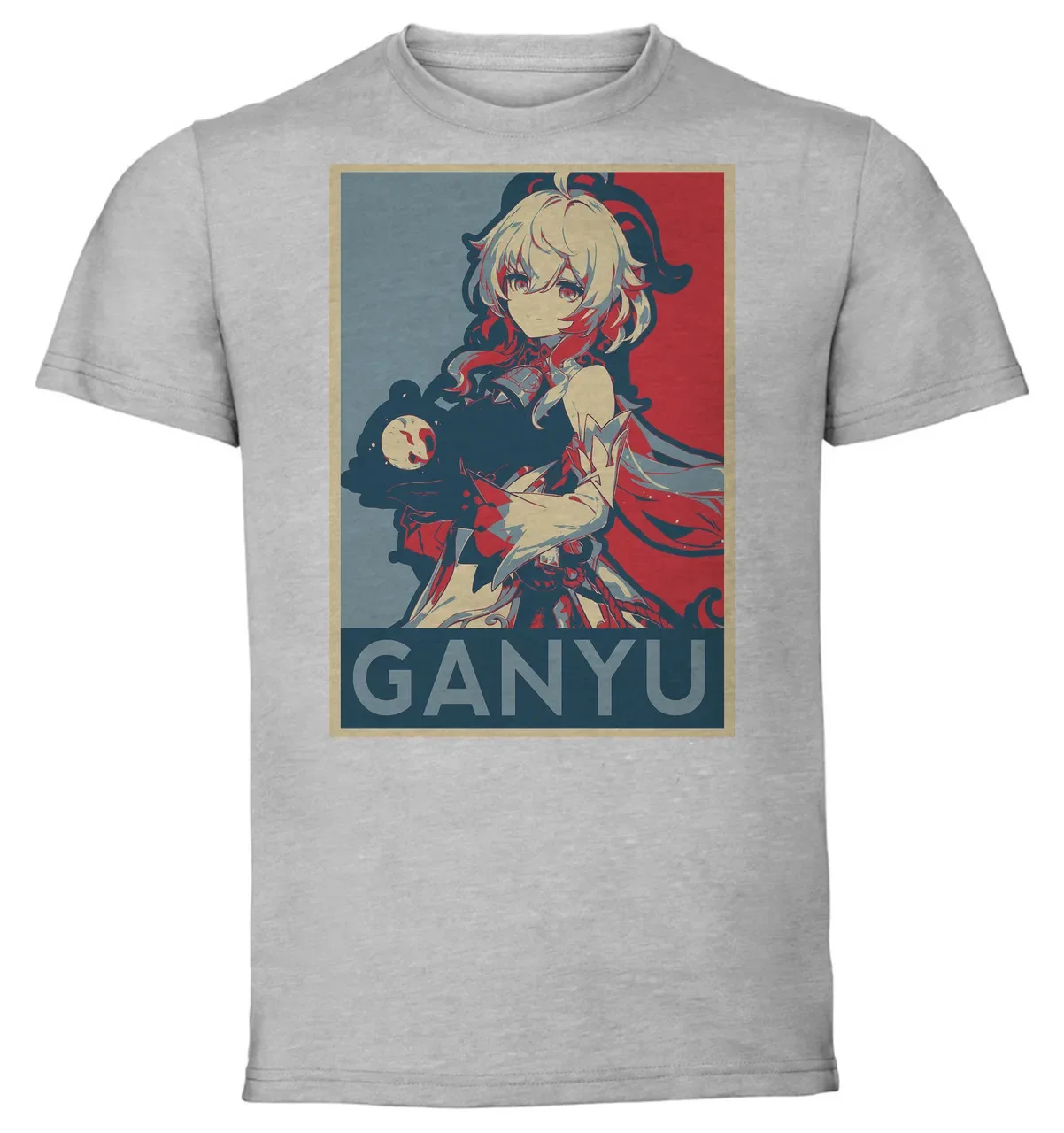 T-Shirt Unisex Grey Propaganda Genshin Impact Ganyu SA0672