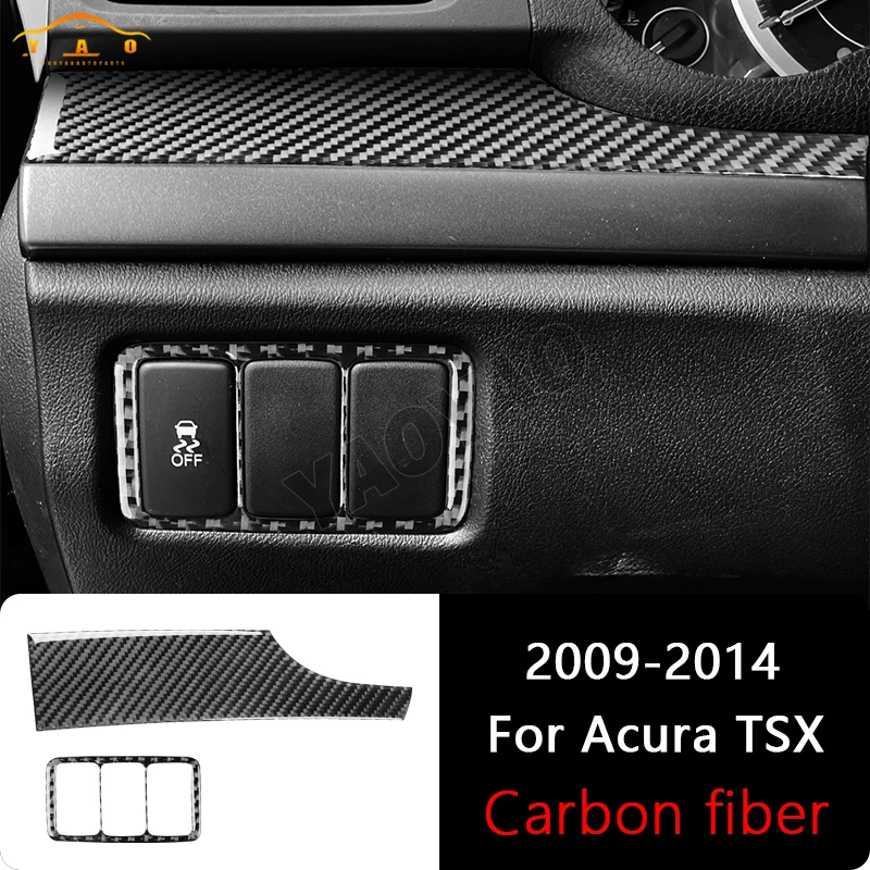 

Автомобильная наклейка для Acura TSX 2009-2014, рулевое колесо из углеродного волокна, левая боковая панель управления, накладка, аксессуары
