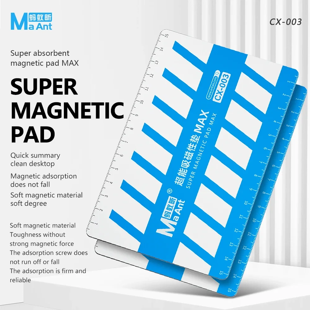 MaAnt CX-003 Screws Adsorption Magnetic Strip for Mobile Phone Tablet Maintenance Dual-use Measruing Ruler Storage Mat