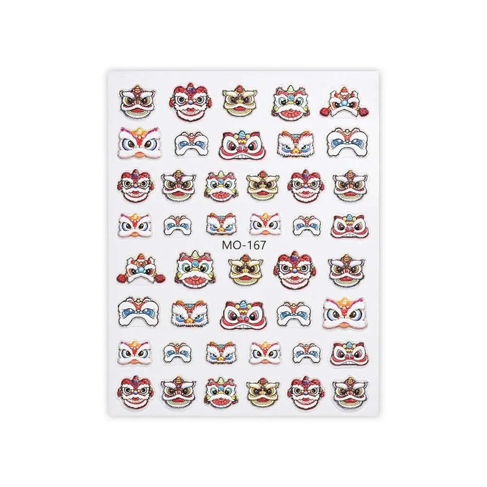 New Year Nail Charms Lion Awakening Nail Stickers Manicure Ornaments Nail Accessories Dragon Nail Decals Cartoon Dragon