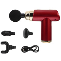 1 set 6-Speed Mini Electric Percussion Massager Handheld Portable Muscle Gun for Fitness Adjustable Body Relaxer 4 Massage Heads