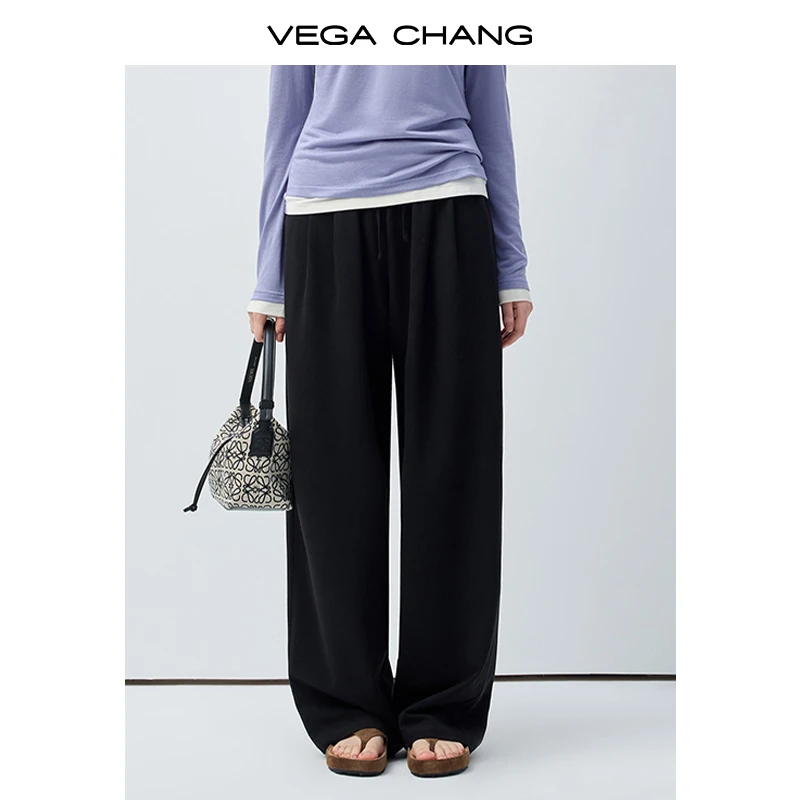 Vega Chang Spring and Autumn New Women's Casual Pants Drawstring Elastic Loose Drapey Long Pants