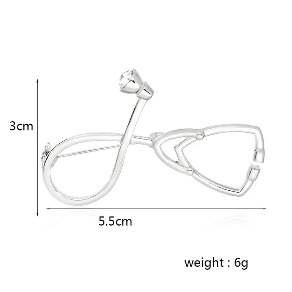

4 Pcs Stethoscope Corsage Collar Decoration Nurse Gift Alloy Pin Badge Lapel Brooch Cartoon Shirt