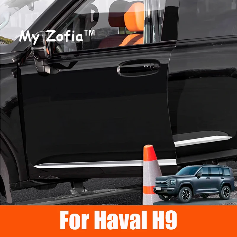 

For HAVAL H9 MKII 2024 2025 2026 Car Stainless Steel Door Side Line Strip Body Skirt Molding Trim Sticker Protection Accessories