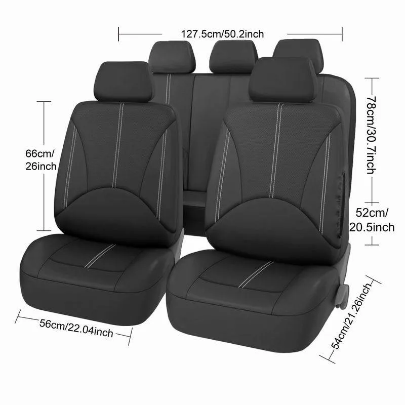 Ganzjahres-Universal 9-teiliger Autositzbezug aus PU-Leder – Detail 15