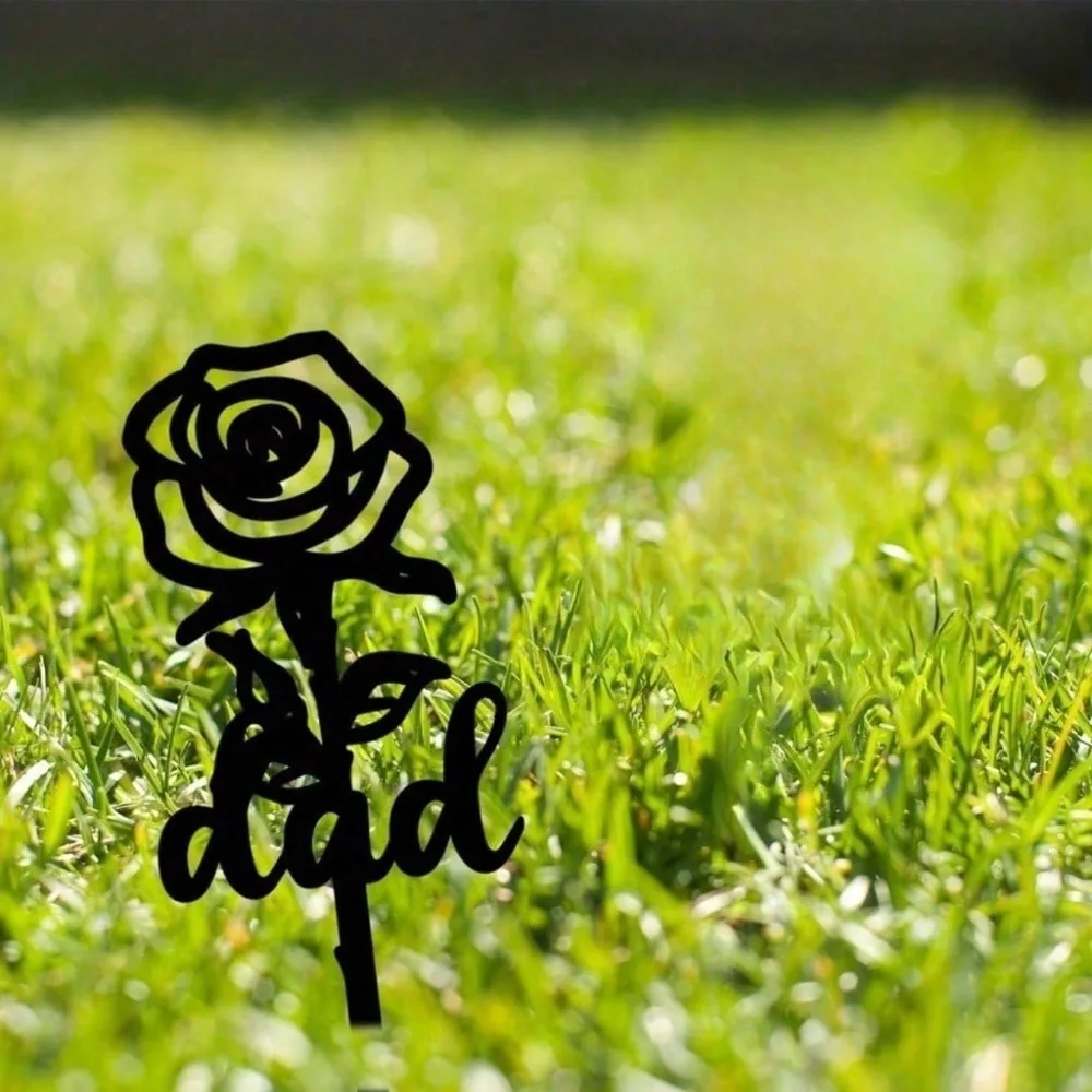 حصة تذكارية أنيقة على شكل وردة - ديكور قبر مقاوم للماء للنساء، هدايا التعاطف لخسارة شخص محبوب، لهجة فريدة من نوعها من حجر الرأس #1