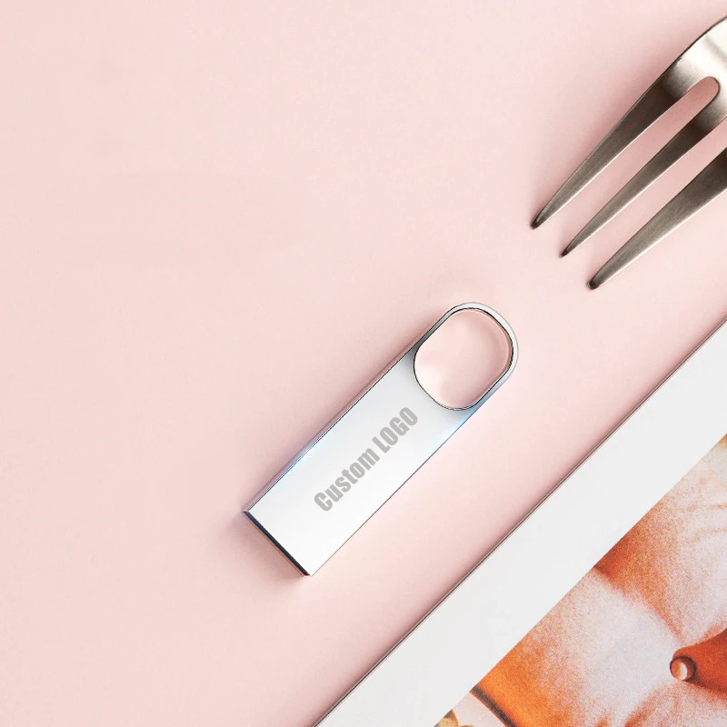 Бесплатная пользовательская лазерная гравировка логотипа серебристый металл Mini USB3.0 высокоскоростная флэш-накопитель 4 ГБ 8 ГБ 16 ГБ 32 ГБ 64 ГБ 128 ГБ
