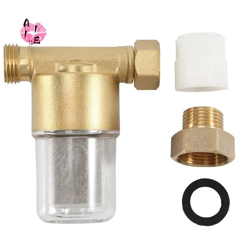 A11E-Brass Sediment Filter, Reusable Sediment Water Filter, Inline Washer Filter For Washing Machine, Shower,Garden Hose