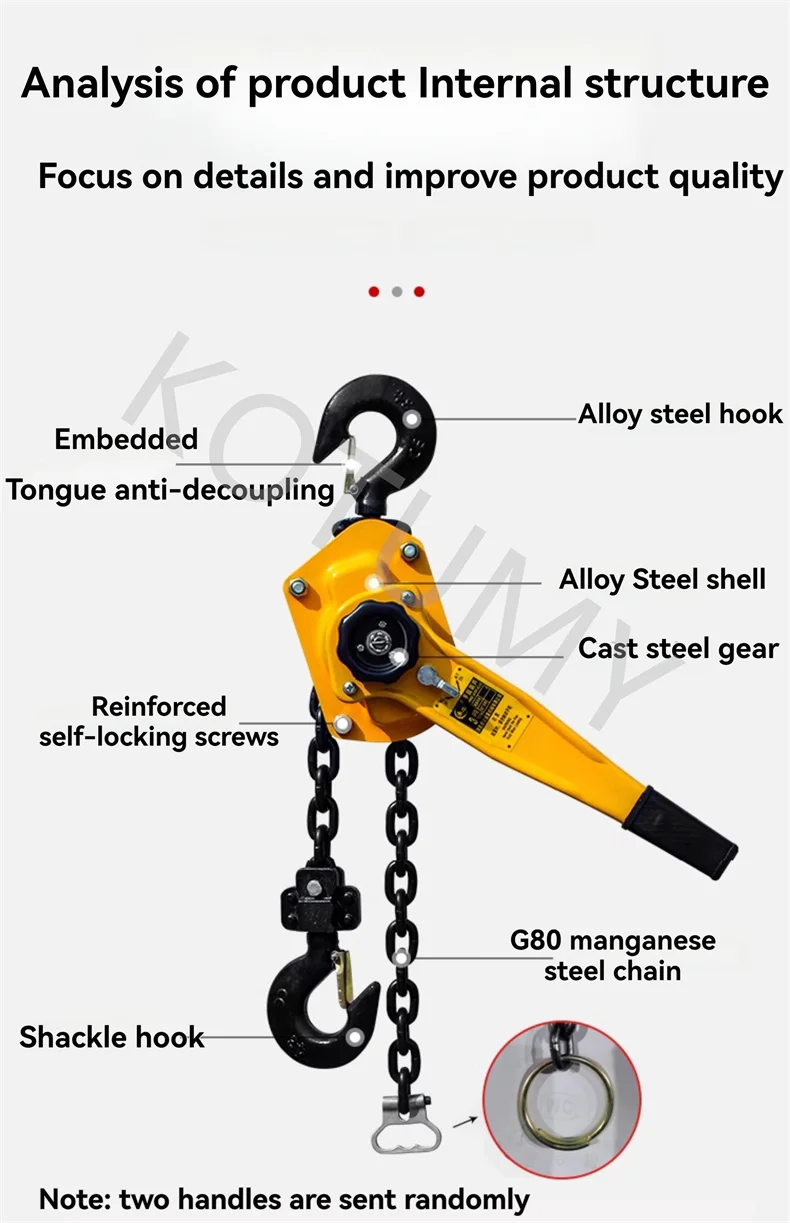 Portable Hand Wrench Manganese Steel Hook Hand Chain Hoist Crane Wire Tensioner Manual Traction Hoist