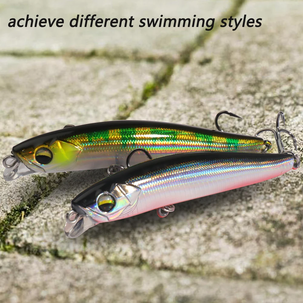 Rolling Langsam sinkende Minnow 12g Wobbler Pesca Swimbait Long Cast Silikon Köder Tackle Hecht Angelhaken Meer Angeln Köder Jerkbait – Detail 5
