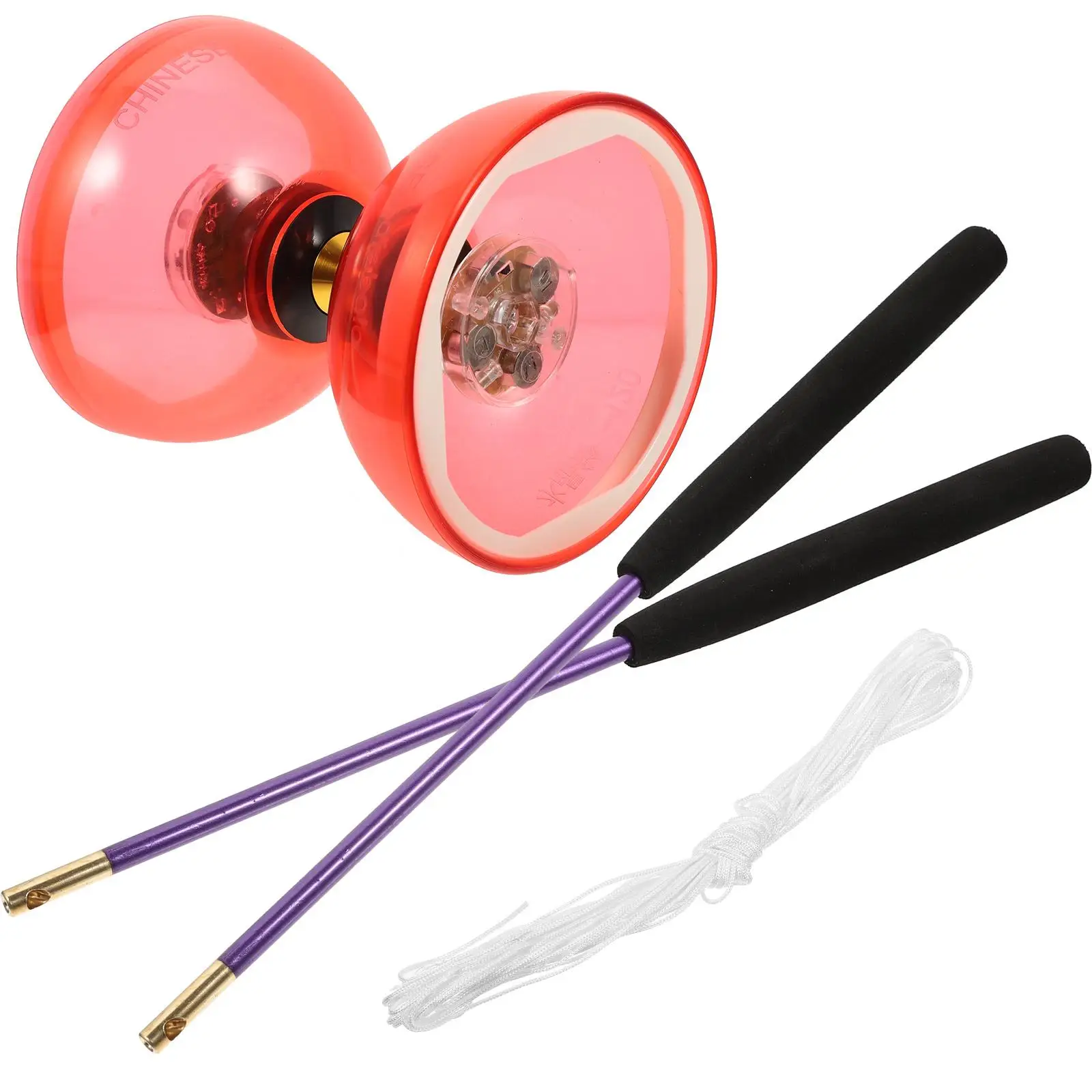 

Crystal Bearing Diabolo Yo yo Red Beginner Student Juggling Trick Toy Chinese Yoyo Double Wheel Portable Outdoor