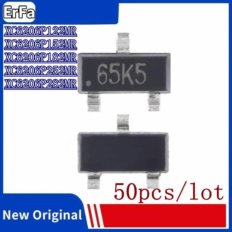 

50pcs XC6206P122MR 1.2V 65X* XC6206P152MR 1.5V 65E* XC6206P182MR 1.8V 65K* XC6206P252MR 2.5V 65T* XC6206P282MR 2.8V 54F* SOT23