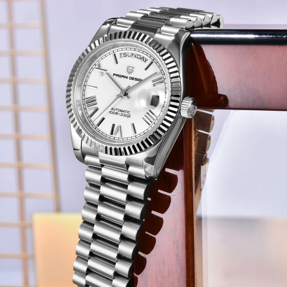 PAGANI DESIGN New DD36 Mens Watches White Luxury Automatic Watch For Men Mechanical Wristwatch AR Sapphire Waterproof Clock Gift