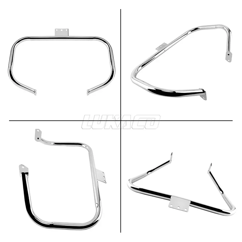 Chrome Motorcycle Highway Crash Bars Engine Guard Bumper Stunt Cage Protector For Yamaha V-Star 400 XVS 650 Classic Custom 98-18