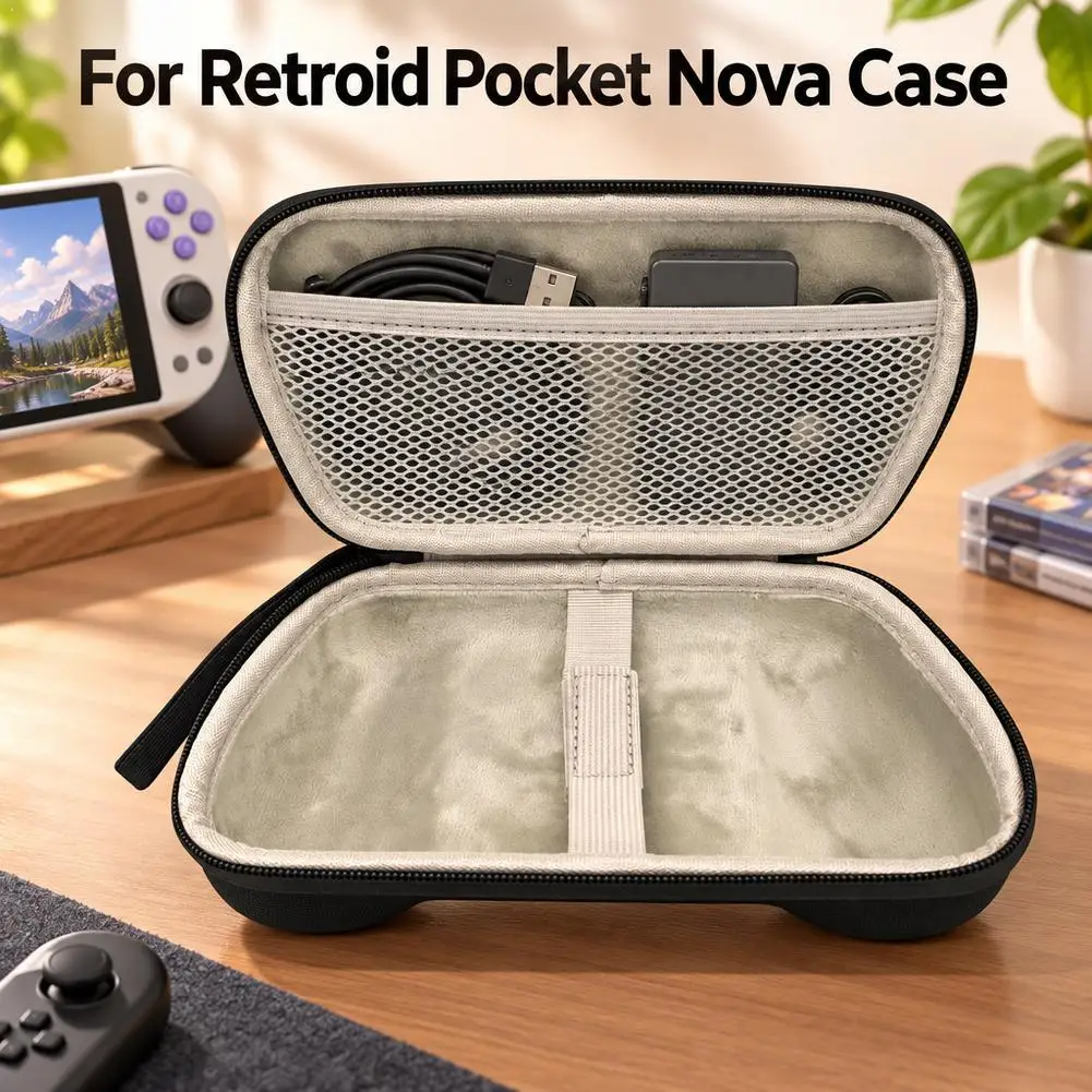 For Retroid Pocket Nova Case Large Carrying Bag Portable Storage Box For RPNova Handheld Game Console TPU Grip Shell