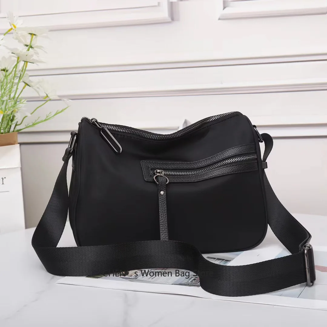 

Nylon Crossbody Bag Casual Chic Women's Tote Fashionable Simple Design Soft Square Shape Single Shoulder Bag