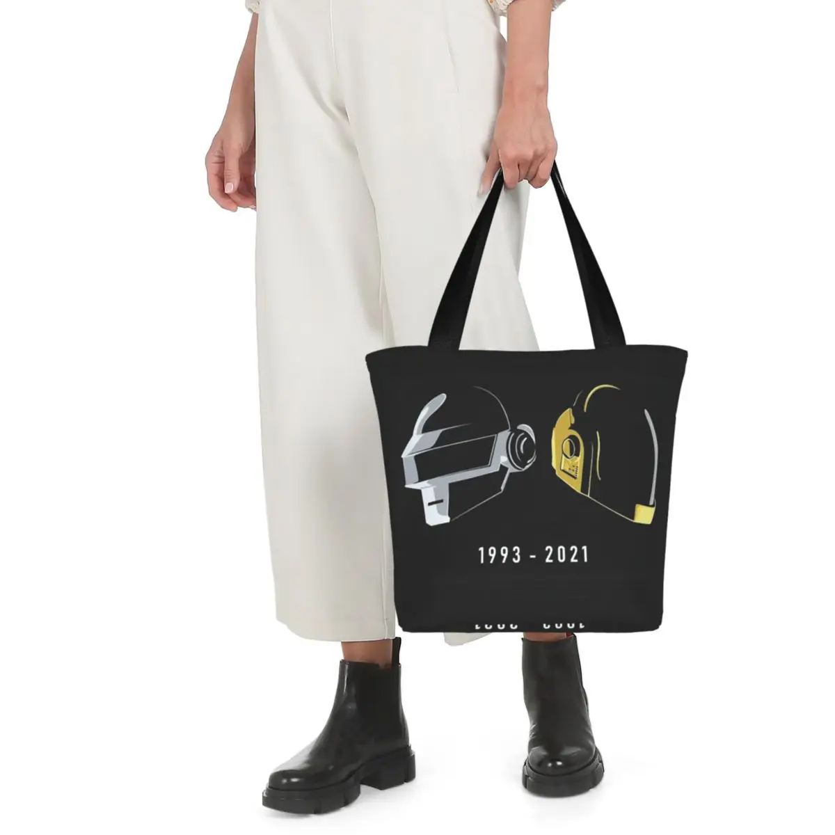daft-punk-banda-de-musica-eletronica-tributo-capacete-arte-sacola-de-compras-lona-grande-capacidade-sacos-ombro-shopper-bolsa-de-mercearia
