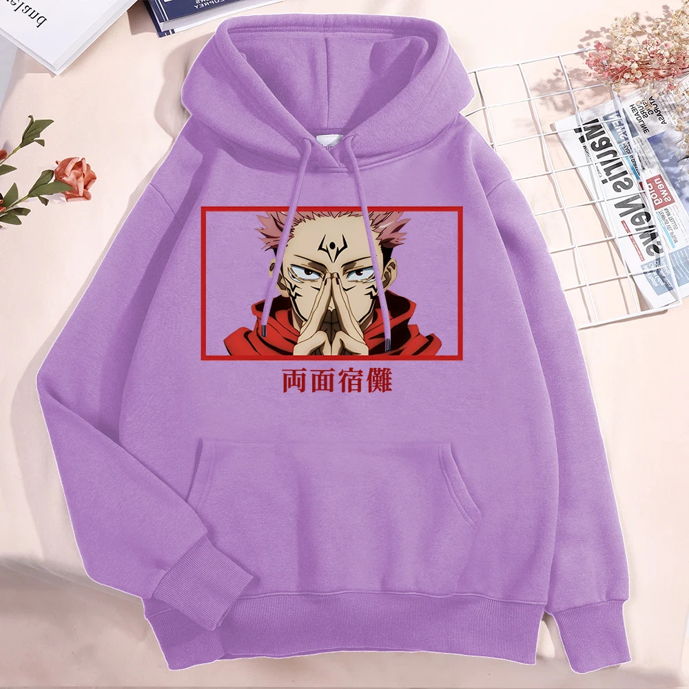 New Anime Ryomen Sukuna Printed Long Sleeve Pullover Hoodies For Women And Men Couple Casual Sweatshirts Autumn Winter Plus Size