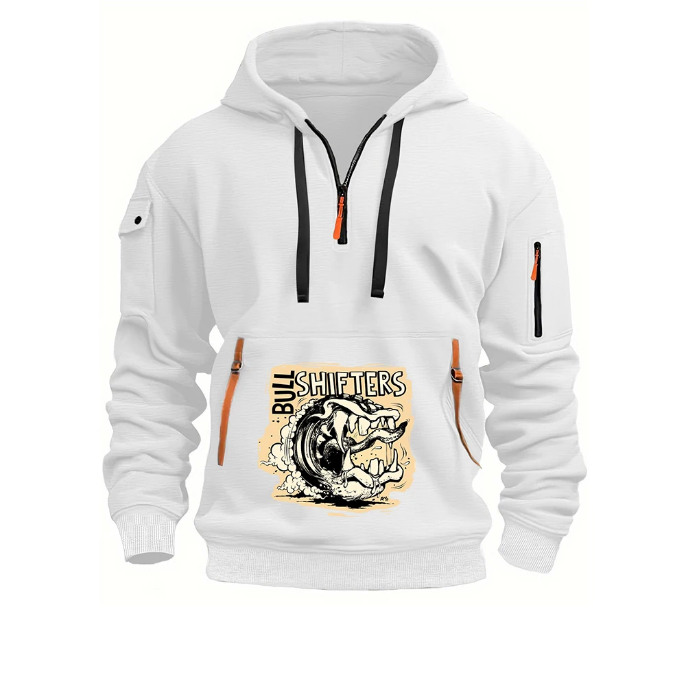 Left 4 Dead Bull Shifters Men's Outdoor Warm Fashion Pullover Winter Warm and Comfortable Half Zip Solid Color Pullover