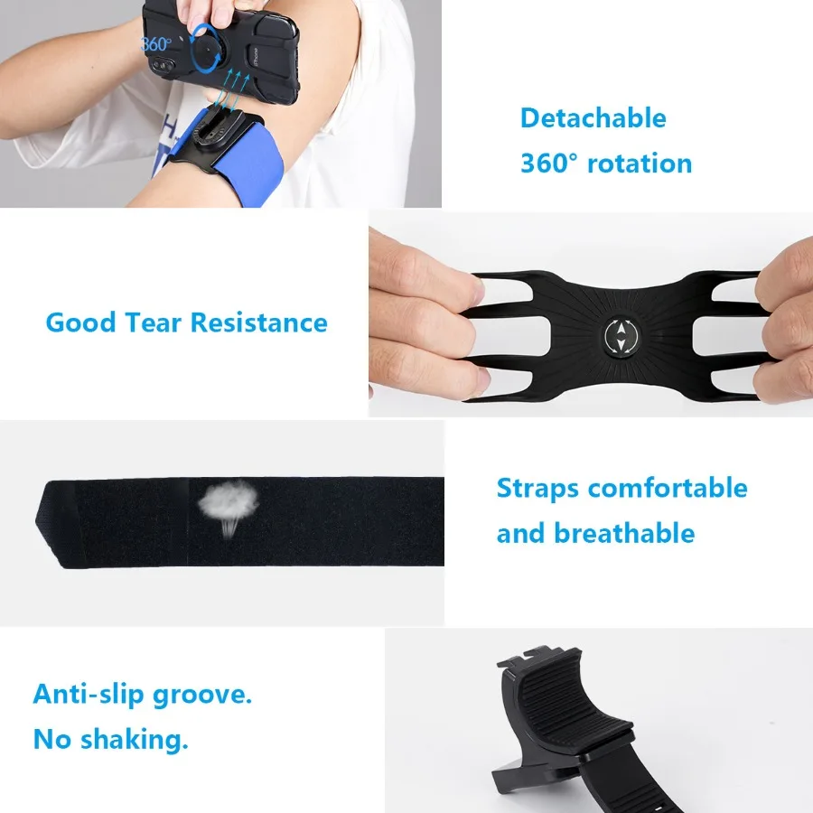 

【New style】Rotating running mobile phone arm strap Sports mobile phone arm cover wrist bag Men's arm bag Women's arm cover Bicy