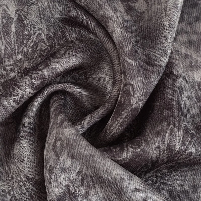 Polyester-ammonia twill printed fabric double-sided satin embossed gradient modern style spring and summer fashion