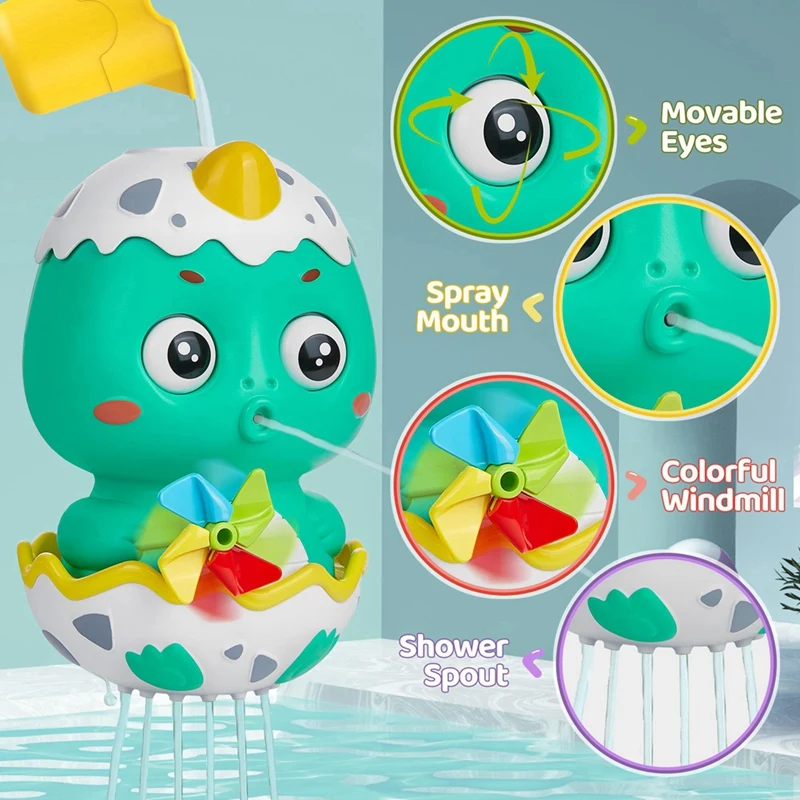 Dinosaur Water Slide Bath Toy Set For Toddlers, DIY Track Toy With Balls For Bathtub Fun, Ideal Gift For Boysand Girls,