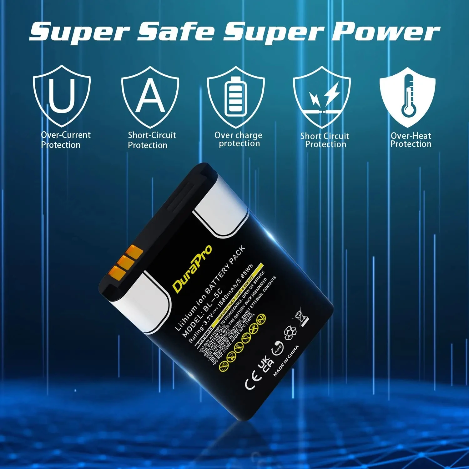 Obrázek 4: 3.7V 1580mah baterie BL-5C BL5C BL 5C dobíjecí akumulátory pro nokia 1100 1108 1110 1112 1116 1200 1208 1209 1508 1600