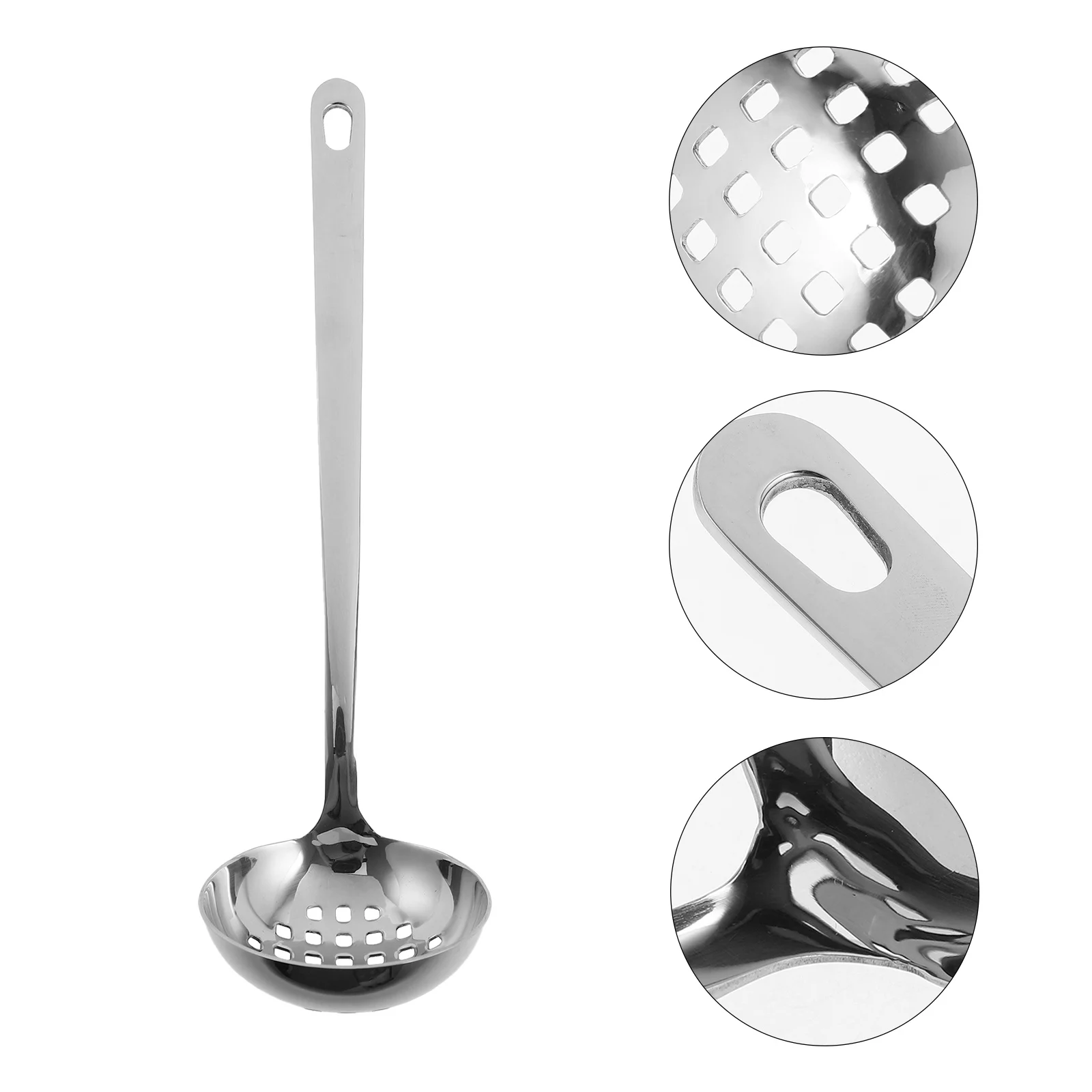 

Stainless Steel Slotted Ladle Large Size Thickened Kitchen Serving Spoon Strainer for Soup Hot Pot Cooking Utensil