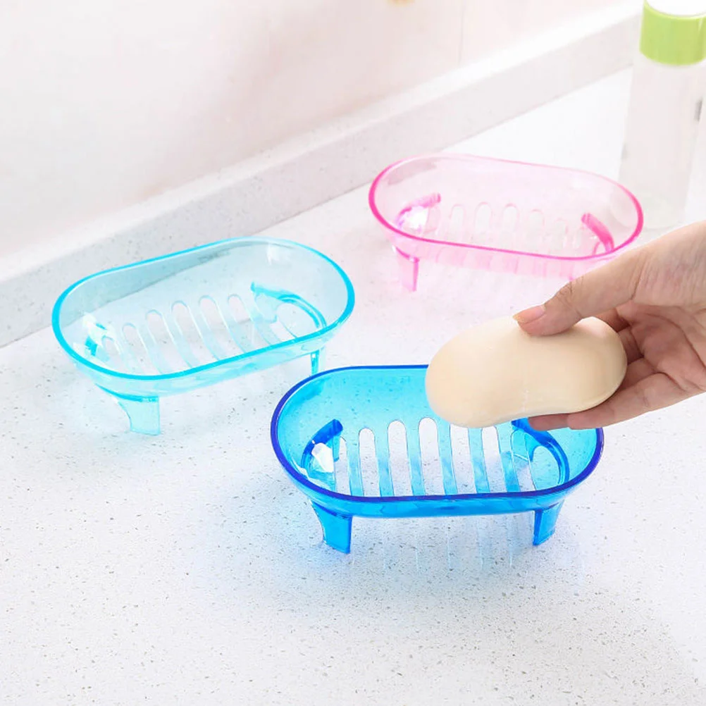 

5Pcs Practical Soap Storage Tray Draining to Put on Basin Top Bathroom Kitchen Blue Soap Draining Dish