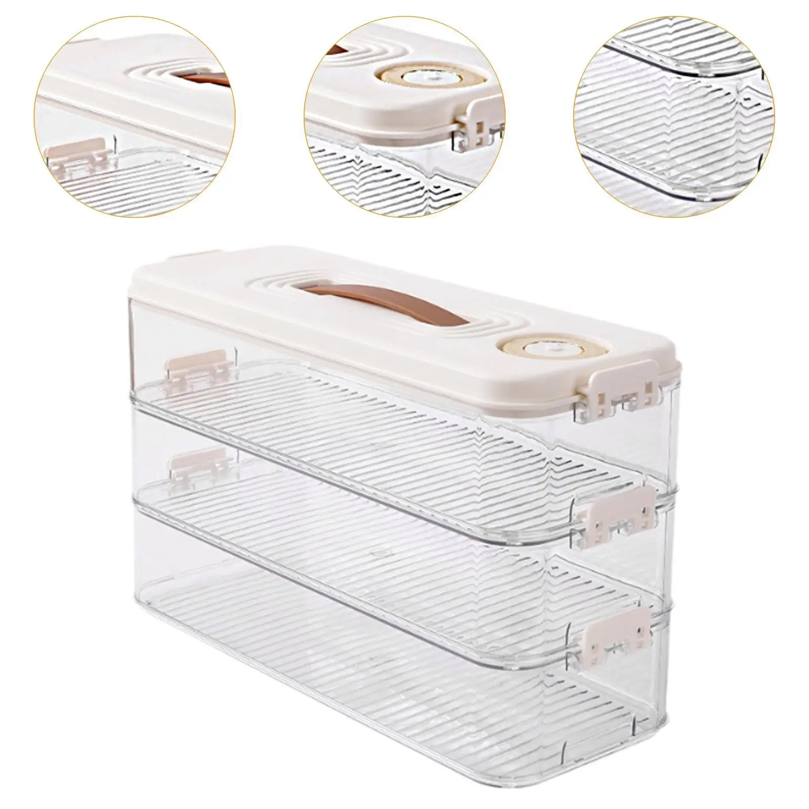 Food Storage Container Food Storage Box with Handle Multipurpose Snap Sealed